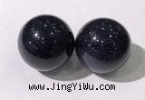 CDN1257 40mm round blue goldstone decorations wholesale