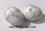 CDN1346 35*45mm egg-shaped white howlite decorations wholesale