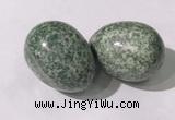 CDN1373 35*45mm egg-shaped green spot stone decorations wholesale