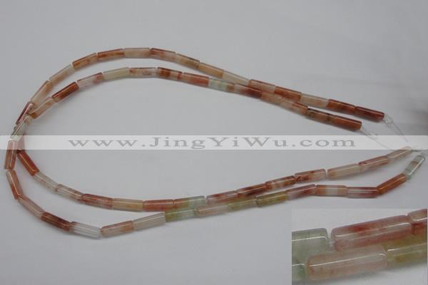 CDQ50 15.5 inches 4*13mm tube natural red quartz beads wholesale