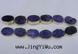 CDQ502 20*30mm - 22*30mm oval druzy quartz beads wholesale