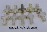 CDQ526 28*45mm - 30*47mm cross druzy quartz beads wholesale