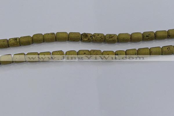 CDQ601 8 inches 6*8mm drum druzy quartz beads wholesale