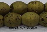 CDQ636 8 inches 12*14mm rice druzy quartz beads wholesale
