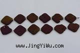 CDQ663 8 inches 25*25mm diamond druzy quartz beads wholesale