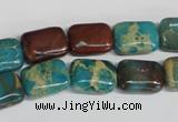 CDS264 15.5 inches 10*14mm rectangle dyed serpentine jasper beads