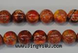 CDT493 15.5 inches 10mm round dyed aqua terra jasper beads