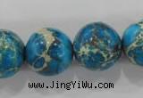 CDT808 15.5 inches 18mm round dyed aqua terra jasper beads wholesale
