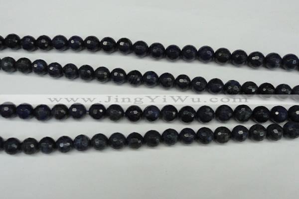 CDU112 15.5 inches 8mm faceted round blue dumortierite beads