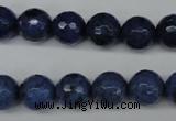 CDU113 15.5 inches 10mm faceted round blue dumortierite beads