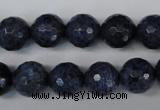 CDU114 15.5 inches 12mm faceted round blue dumortierite beads