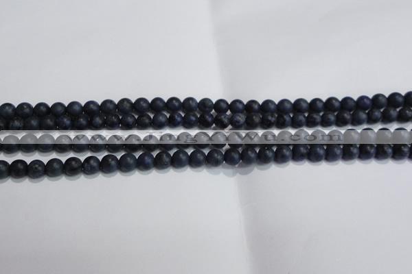 CDU200 15.5 inches 4mm round matte blue dumortierite beads