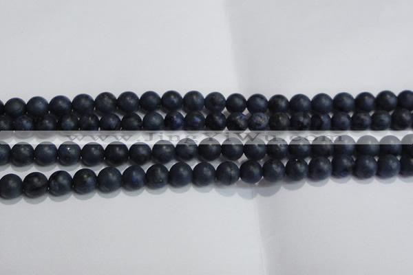 CDU203 15.5 inches 10mm round matte blue dumortierite beads