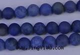 CDU301 15.5 inches 6mm round matte blue dumortierite beads