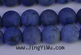 CDU303 15.5 inches 10mm round matte blue dumortierite beads