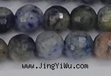 CDU312 15.5 inches 12mm faceted round blue dumortierite beads
