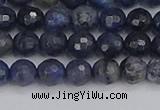 CDU316 15.5 inches 6mm faceted round blue dumortierite beads