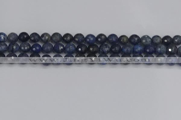 CDU318 15.5 inches 10mm faceted round blue dumortierite beads