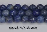 CDU322 15.5 inches 4mm faceted round blue dumortierite beads