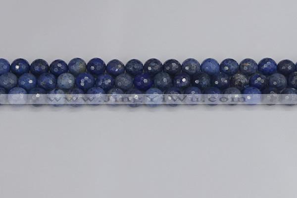 CDU324 15.5 inches 8mm faceted round blue dumortierite beads