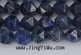 CDU330 15.5 inches 6mm faceted nuggets blue dumortierite beads