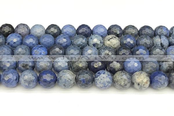 CDU388 15 inches 12mm faceted round dumortierite beads
