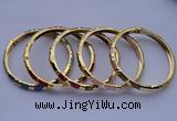 CEB01 5pcs 5.5mm width gold plated alloy with enamel bangles wholesale