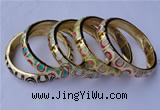 CEB10 5pcs 11.5mm width gold plated alloy with enamel bangles wholesale