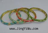 CEB102 6mm width gold plated alloy with enamel bangles wholesale