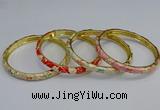 CEB103 6mm width gold plated alloy with enamel bangles wholesale