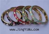 CEB12 5pcs 10mm width gold plated alloy with enamel bangles wholesale