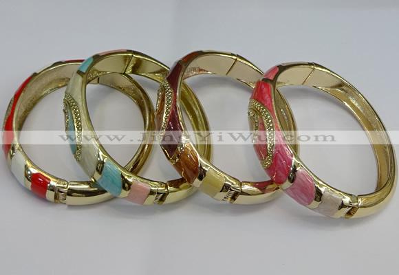 CEB123 16mm width gold plated alloy with enamel bangles wholesale