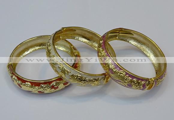 CEB143 18mm width gold plated alloy with enamel bangles wholesale