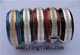CEB17 5pcs 24.5mm width silver plated alloy with rhinestone & enamel bangle