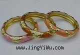 CEB172 13mm width gold plated alloy with enamel bangles wholesale