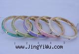 CEB29 5pcs 7mm width gold plated alloy with enamel bangles