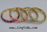 CEB52 7mm width gold plated alloy with enamel bangles wholesale