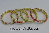 CEB53 7mm width gold plated alloy with enamel bangles wholesale