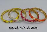 CEB57 7mm width gold plated alloy with enamel bangles wholesale
