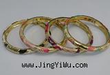 CEB69 6mm width gold plated alloy with enamel bangles wholesale