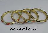 CEB72 6mm width gold plated alloy with enamel bangles wholesale