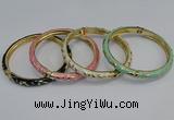 CEB77 5mm width gold plated alloy with enamel bangles wholesale