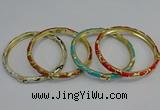 CEB78 5mm width gold plated alloy with enamel bangles wholesale