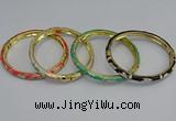 CEB79 6mm width gold plated alloy with enamel bangles wholesale
