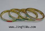 CEB88 7mm width gold plated alloy with enamel bangles wholesale