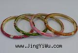 CEB91 6mm width gold plated alloy with enamel bangles wholesale