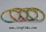 CEB92 6mm width gold plated alloy with enamel bangles wholesale