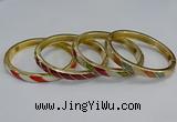 CEB93 7mm width gold plated alloy with enamel bangles wholesale
