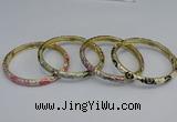CEB96 6mm width gold plated alloy with enamel bangles wholesale