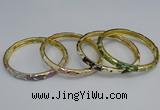 CEB97 6mm width gold plated alloy with enamel bangles wholesale